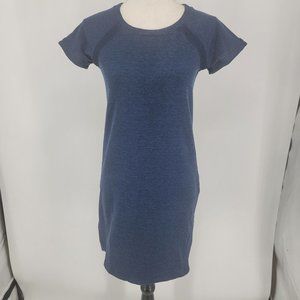 Athleta Women's Blue ActiveWear Sheath Dress Crewneck Short Sleeve Size XS